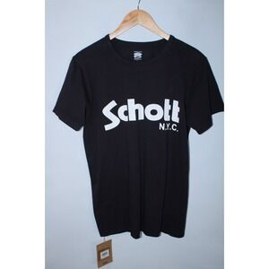 NWT Schott NYC Men's Medium Black Beige Short Sleeve Round Neck T-Shirt